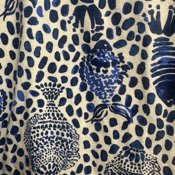 LILLY PULITZER WOMEN’S TOP SIZE SMALL BLUE WHITE PRINT 3/4 SLEEVE BLOUSE - Picture 5 of 7